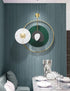Green circular imported wall clock